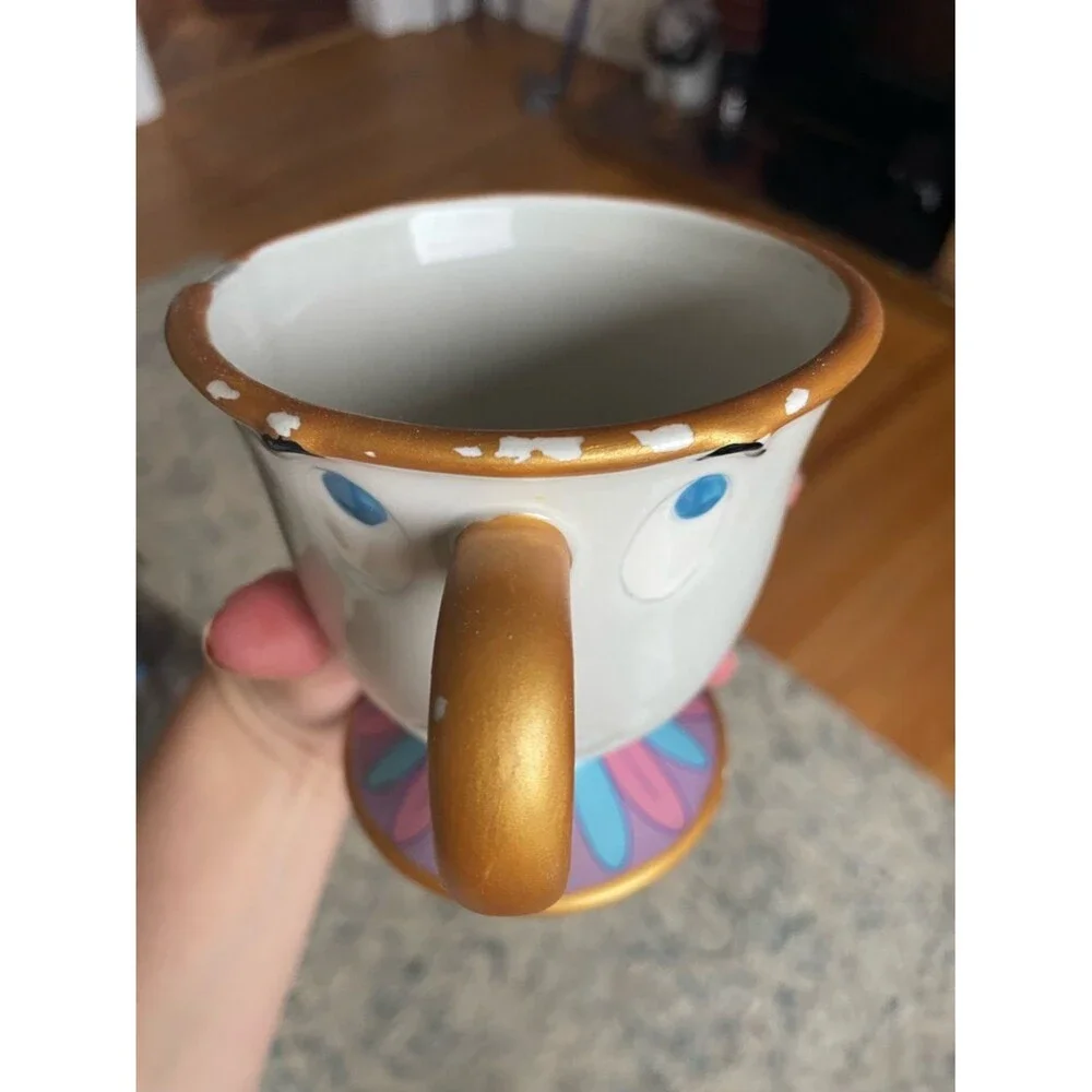 Disney Parks 10 oz Chip Potts Beauty & The Beast Tea Cup Pedestal Mug